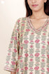 Tussar Cotton Kurta Pant And Dupatta Set In Block Print